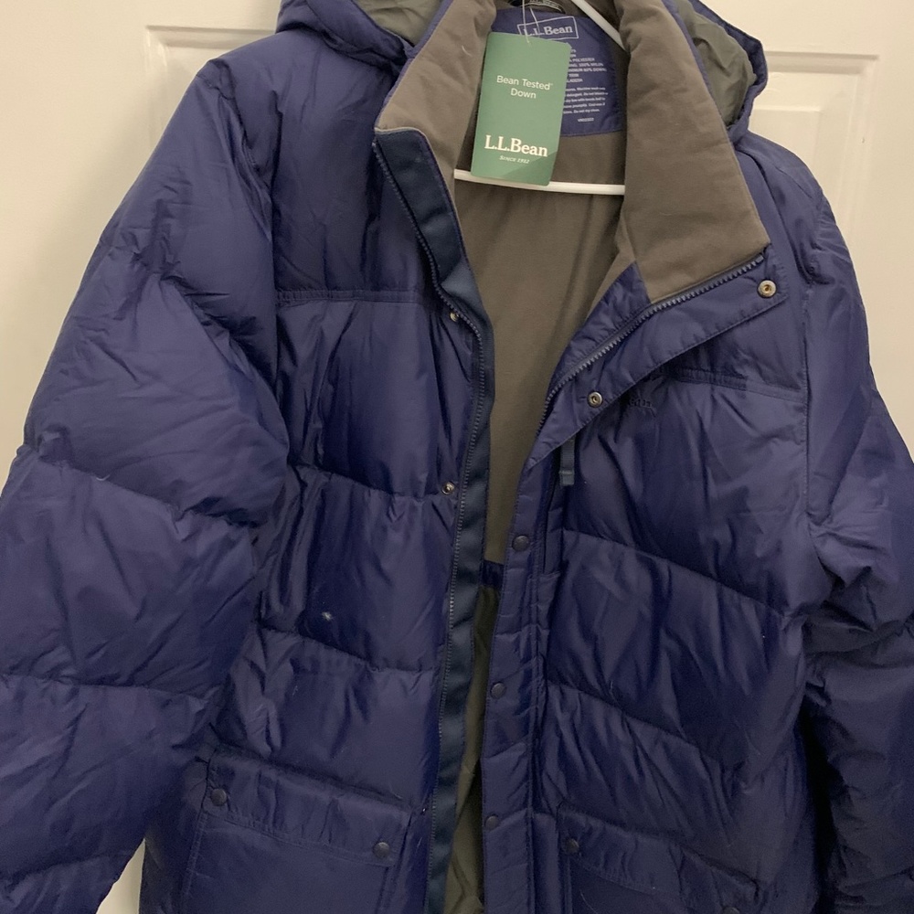 LL Bean down hooded jacket XXL